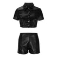 thumbnail image 5 of Casual Outfits for Women Womens 2 Piece Outfits Clothing Set Female Turndown collar Short Sleeve Set Cargo Pant Style S_17 Women's Tracksuits Black M, 5 of 7