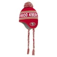 thumbnail image 2 of Preschool Scarlet San Francisco 49ers Jacquard Tassel Knit Hat with Pom, 2 of 3