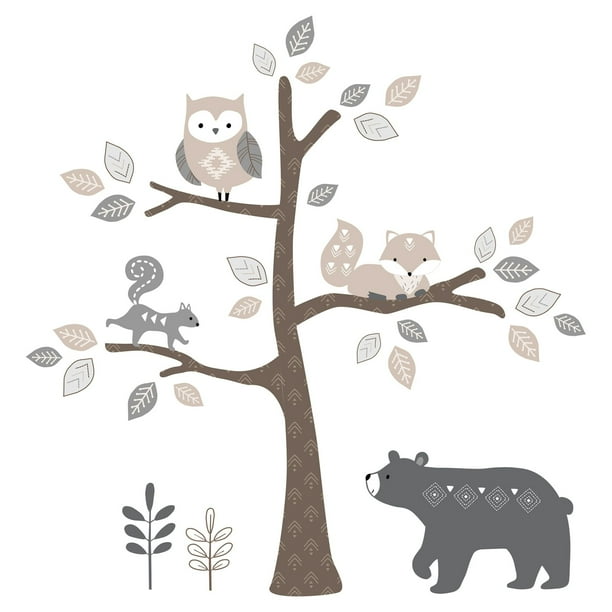 Lambs Ivy Woodland Forest Animal Nursery 5 Piece Baby Crib Bedding Set Gray Walmart