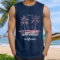 thumbnail image 2 of Gibobby Mens Workout Tank Tops Sleeveless Tee Shirts Men Muscle Shirt Gym Wash T Shirts Running Beach Loose Fit Tee(L,Dark Blue), 2 of 5