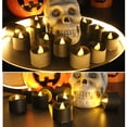 thumbnail image 2 of Black Tealight Candles (No Remote and Timer ), Battery Operated LED Flameless Tea Lights, Pack of 12, 2 of 6