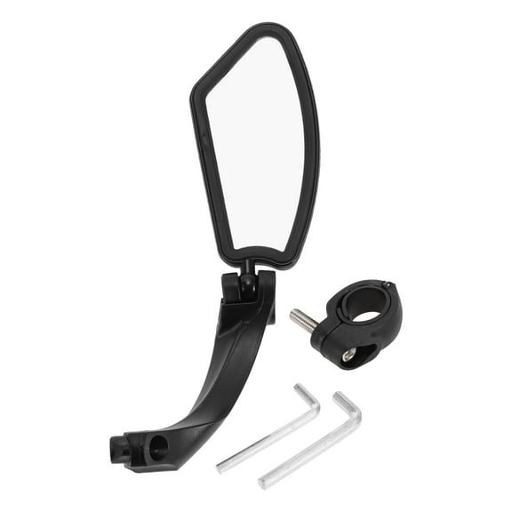Unique Bargains Bike Rearview Mirror 11.2x4.5cm Adjustable Front Left Handlebar Bike Mirror Black with Mounting Accessories for Bicycle Mountain Road Bike 1 Set