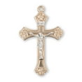 thumbnail image 2 of Swirled Gold Over Sterling Silver Two Toned Crucifix, 2 of 3