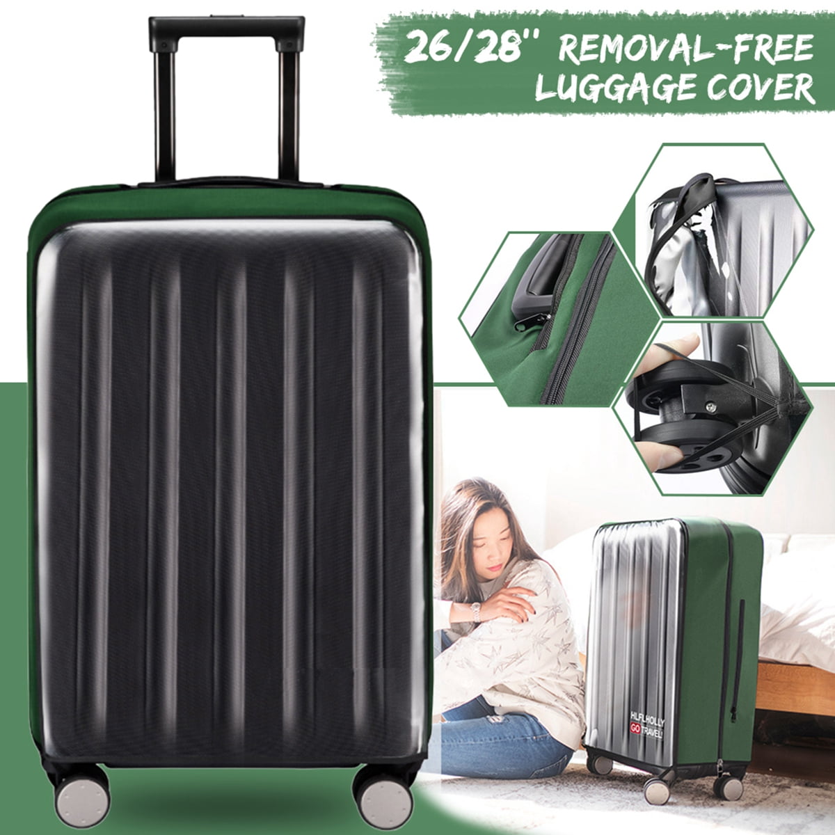 Elastic Cloth + Clear PVC, Green 