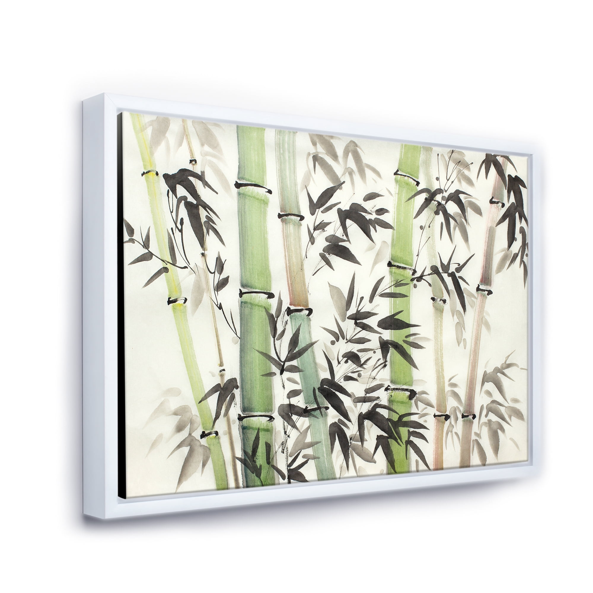 Designart 'The Forest of Bamboo Branches II' Lake House Framed Canvas Wall Art Print
