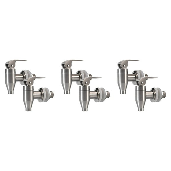 Stainless Steel Beverage Water Drink Dispenser Replacement Push Style Spigot Faucet,6 Pack