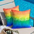 thumbnail image 4 of Love Rainbow Throw Pillow Cover Gradient Cotton Linen Cushion Cover Throw Pillow Case with Invisible Zipper for Couch Sofa Bed Chair Car 18x18 Inch, 4 of 9