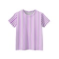 thumbnail image 5 of CCRFTGI Shirts for Kids Girls Size 10-12 Cute Striped Shirt Graphic Tees Summer Tops Short Sleeve Crewneck Girls Fashion Tee Tops Purple 11-12 Years, 5 of 6