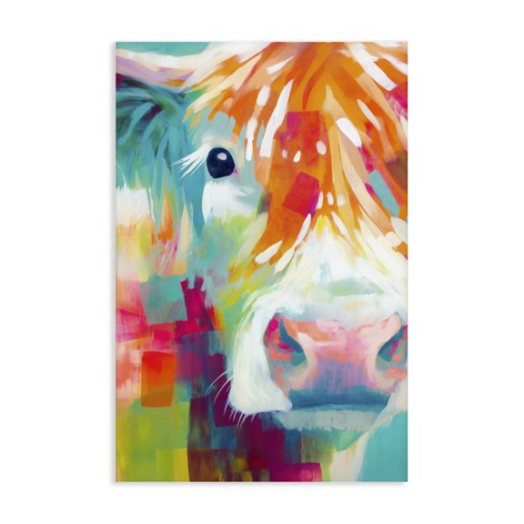 Stupell Industries Modern Highland Portrait in Brights Canvas Art, 16 x 24, by Chromatic Storm Studio