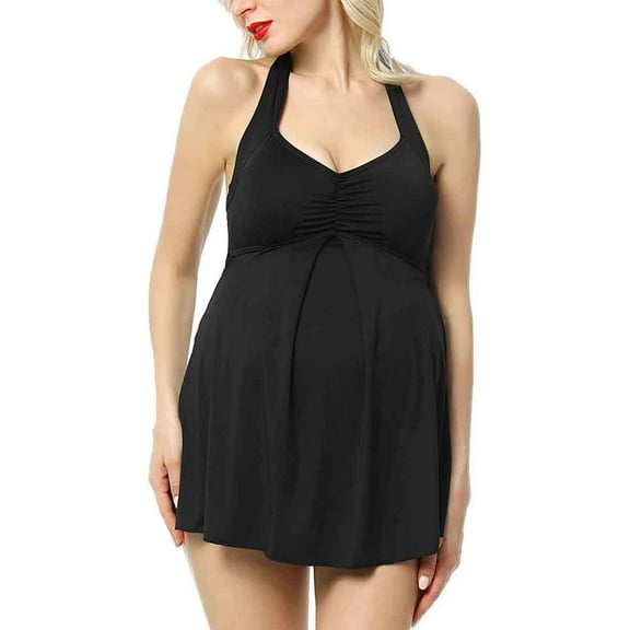 Glow & Grow Maternity Women's UPF 50  Colorblock One Piece Swimsuit (Regular & Plus Size)