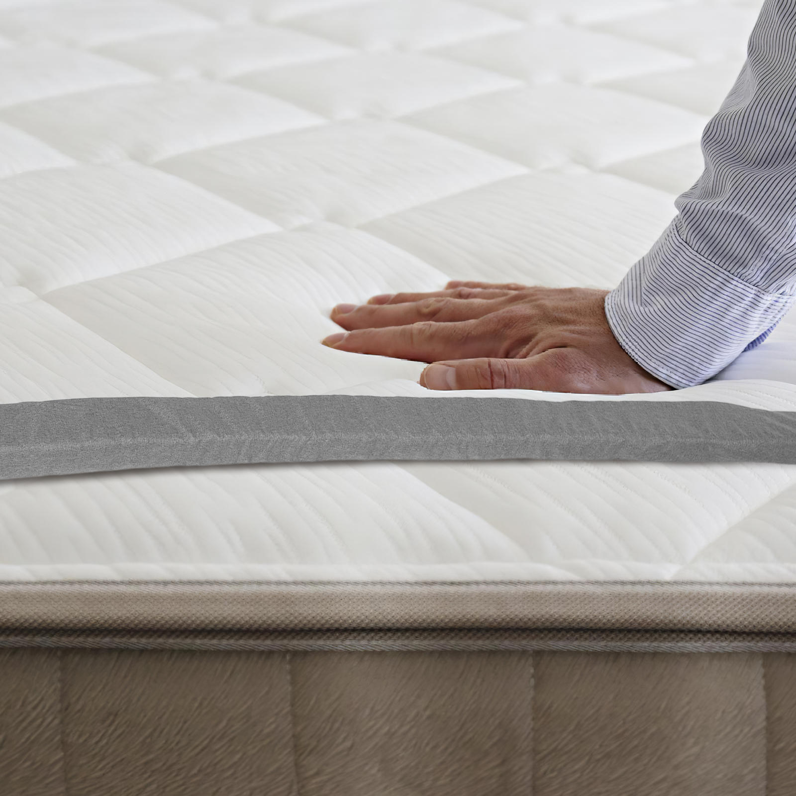 TABLZONE High Density Sponge Bed Seam Filler Soft Mattress Gap Extender for Headboard and Couch Cracks Grey