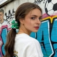thumbnail image 3 of mdesiwst Hair Tie Soccer Themed Pattern Large Size Hair Rope High Elasticity Ponytail Holder Sports Hair Accessories, 3 of 8