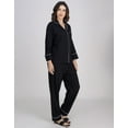 thumbnail image 3 of Moomaya Women's Cotton Jersey Pajama Set - Ultra-Soft, Button-Down Sleepwear With Notch Lapel Shirt, 3 of 8