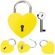 thumbnail image 3 of Candado, cerradura de metal en forma de corazón con llave, cerradura de metal para joyero, libro, diario, equipaje, amarillo, 3 of 5