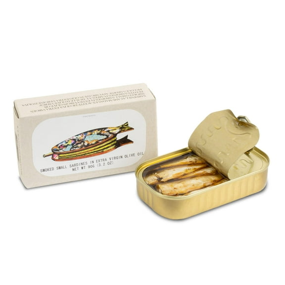 Smoked Small Sardines in Extra Virgin KKS1 Olive Oil by Jose Gourmet, Wild Caught Portuguese Sardines, Canned Fish in Olive Oil, Omega 3, Fair Trade, 125g Can
