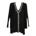 thumbnail image 2 of O'Neill Black Long-Sleeve Larnie Embroidered V-Neck Dress Cover-Up M, 2 of 3