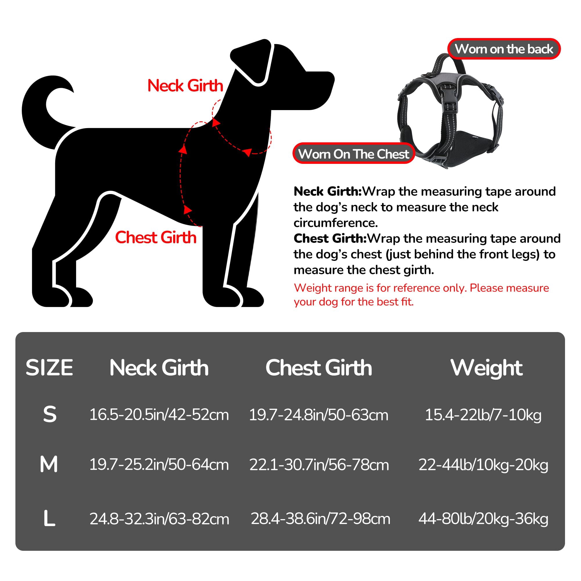 No Pull Dog Vest Harness With Handle  Adjustable Waterproof 4 Buckles Reflective Front & Clip For Small Medium Large Dogs (black Medium)