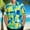 Green, variant on EQWLJWE Men's Hawaiian Shirts Fashion Button Down Tees Tops Summer Men Color Block Short Sleeve Tropical Aloha Shirt