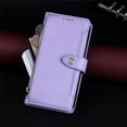 thumbnail image 3 of Wallet Case for Samsung Galaxy A35 5G 6.6-inch, Litchi Leather Flip Zipper Purse Cover with Card Holder, Detachable Wristlet, Kickstand Shockproof Protective Phone Case,Purple,For Galaxy A35 (5G), 3 of 9