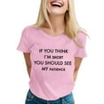 thumbnail image 1 of T-shirts Sarcastiques pour Femmes - Phrases Drôles Graphiques, Polyester Spandex, Manches Courtes, Col Rond, Parfait pour Offrir en Cadeau, 1 of 4