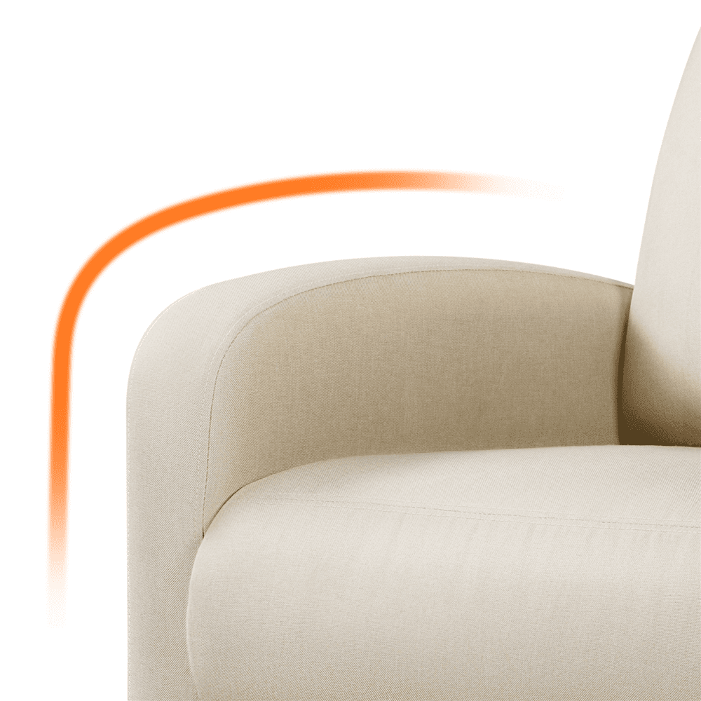 Renwick Fabric Push Back Theater Recliner Chair with Footrest, Beige