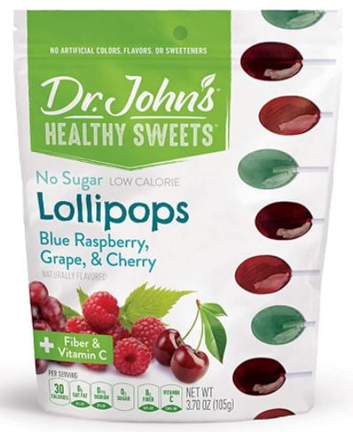 Dr. John's Healthy Sweets Sugar-Free Classic Fruit Oval Lollipops (3.7 OZ)
