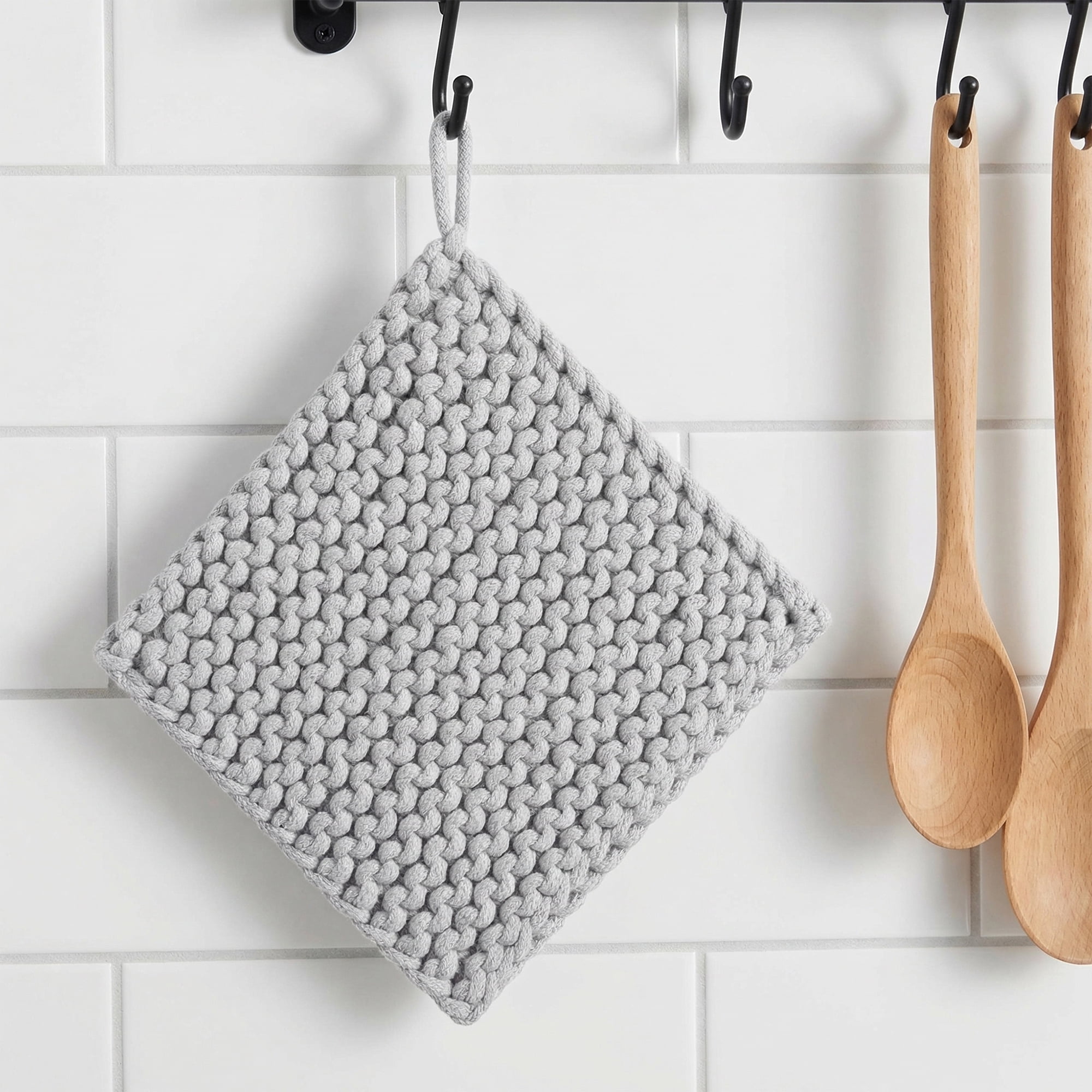 Unique Bargains Heat Resistant Pot Holders and Non-Slip Hot Pads Gray 2Pcs