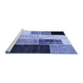thumbnail image 2 of Ahgly Company Machine Washable Indoor Square Patchwork Blue Transitional Area Rugs, 7' Square, 2 of 4