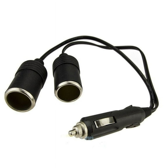 CableVantage Black Dual Car Cigarette Lighter Splitter Charger Power Socket Adapter 12v Auto Outlet