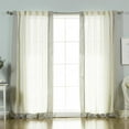thumbnail image 2 of Best Home Fashion Faux Linen Blend Bordered Curtain Panel Pair, 2 of 2
