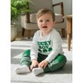 thumbnail image 4 of BemeyourBBs Toddler Baby Boy St Patricks Day Outfit Cute Irish Spring Clothes Lucky Boy Clover Letter Long Sleeve Sweatshirt and Joggers Pants 2 Piece Clothing Set, 4 of 9