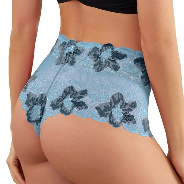 Aayomet Women's Plus Size Panties Color Contrast Rose Pattern Cotton Crotch Pants Plus Size (A, M)