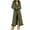 Army Green-01, variant on HTNBO Women's Winter Long Jacket Open Front Coat Cardigan Vintage Western Coats Faux Fur Trim Parka Outerwear