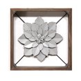 thumbnail image 2 of Stratton Home Decor Décoration Murale Fleur en Métal Encadrée, Gris, 2 of 6