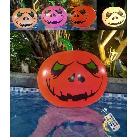 Halloween Decorations Clearance! Halloween Inflatables, Halloween Blow up Yard Decorations, 16'' Remote Control Blow Up Pumpkin Halloween Decor for Party Outdoor Yard Garden Lawn