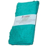 Janey Lynn Designs Turquoise Shaggies 10" x 10" Cotton Chenille Washcloth 2 Pack