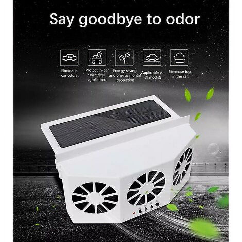 Portable Car Quiet Solar Air Conditioner Fan Auto Truck Vehicle Cooler Energy Saving