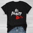 thumbnail image 2 of Mujeres Hombres Love Heart Letter Print Regalo del Día de San Valentín Pareja Camisas de manga corta con cuello redondo T-shirt Tops Fridja gope4384, 2 of 5