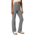 thumbnail image 2 of YHAJDS Women Wide Leg Yoga Pants Button Pocket Design Casual Fitness Long Bottoms, 2 of 8