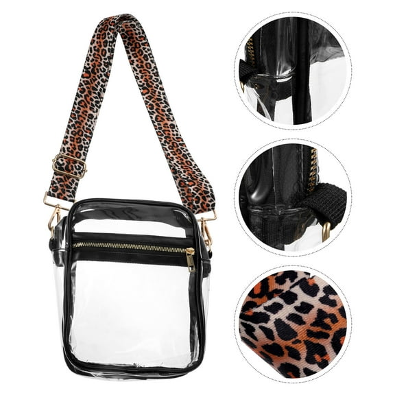 HEANUJJ Clear Purse for Women, Leopard Print Crossbody Bag, Transparent Handbag for Concerts, Festivals, and Everyday Use