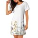 thumbnail image 2 of Easygdp Watercolor Floral Camisón de manga corta para mujer, informal, estampado, 2 of 6
