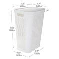 thumbnail image 3 of 60L Slim Laundry Hamper, Clothes Basket, Lid, Ventilated, Plastic, 17.25"L x 13.75"W x 23.5"H, 3 of 6