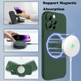 thumbnail image 2 of Magnetic Case for iPhone 14 Pro Max Phone Case for Women, Matte Luxury Soft Metallic Luster Cute Letter Love-Heart Pattern Design for iPhone 14 Pro Max 6.7'' with Camera Protector-Green, 2 of 12