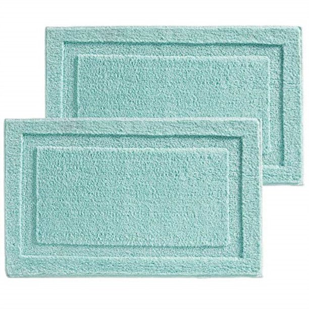 mdesign soft microfiber polyester nonslip rectangular spa mat, plush