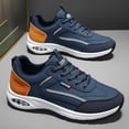 thumbnail image 4 of CORASUN Men's Blue PU Leather Casual Shoes, Waterproof Lightweight Non-Slip Walking Sneakers for Men & Teens, Daily Work and Outdoor Travel, 4 of 10