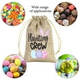 thumbnail image 4 of Bolsa de lino con cordón para dulces de conejo de Pascua | Bolsa de regalo reutilizable de tela para niños | Recuerdos y golosinas para la búsqueda de huevos de Pascua | 10 x 15 cm, multicolor, 4 of 6
