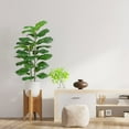 thumbnail image 2 of Artificial Fiddle Leaf Fig Tree, 39" Faux Ficus Lyrata Plant with Woven Basket, Fake Potted Decor, 2 of 8