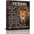 thumbnail image 1 of Lion Of Judah Wall Art Jesus Quotes God Bible Christian Religious Wall Decor Rustic Lion Cross Picture Canvas Prints Modern Home Framed Artwork for Church Living Room Bedroom 12"x16", 1 of 6