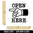 thumbnail image 2 of Open Here Pointing Hand Self-Inking Rubber Stamp Ink Stamper - Orange Ink - Mini 1/2 Inch, 2 of 7