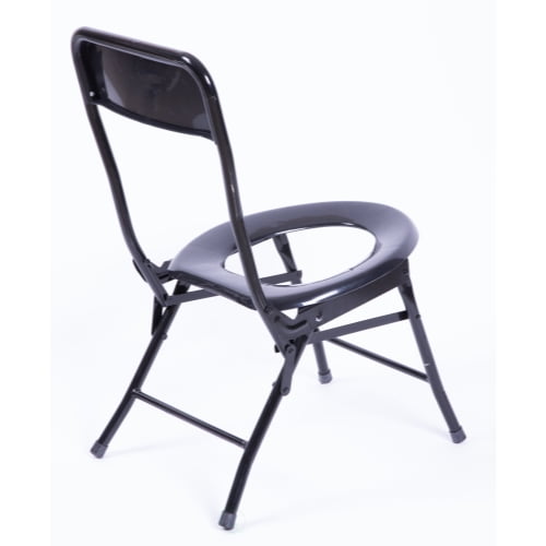 Playberg QI003448 25.5 x 13.5 x 4 in. Folding Portable Toilet Seat for Camping Hiking with Back Rest Black Walmart